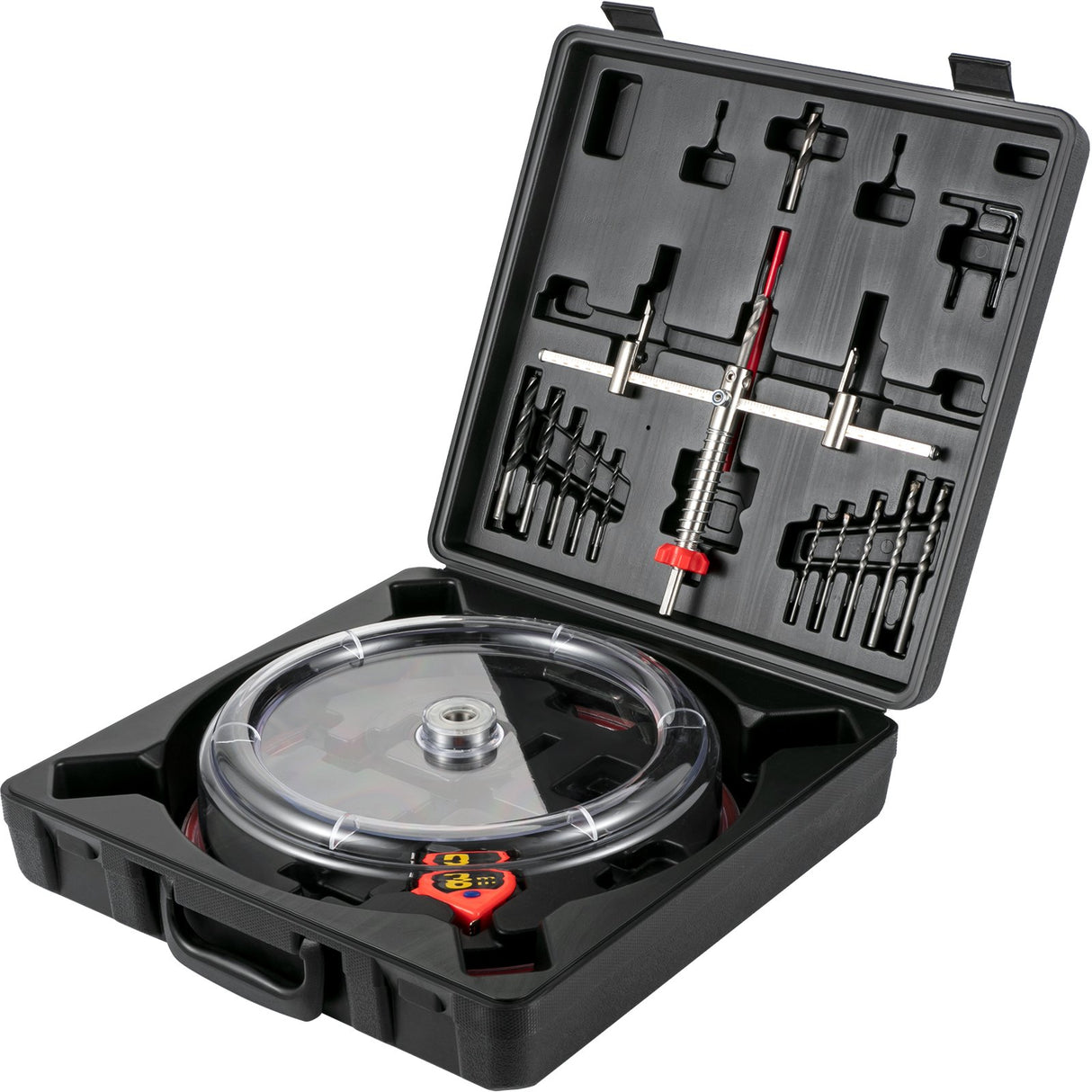 VEVOR Adjustable Hole Saw Cutter Kit, 1-5/8" to 11-13 /16" (40-300 mm), Recessed Hole Saw with PC Dust Shield, Two Replaceable Pilot Drill Bits, for