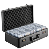VEVOR Graded Card Storage Box, 5 Slots, Graded Sports Cards Holder Carrying Case with Coded Lock Foam Dividers, for 162 PSA Graded Cards 115 BGS Cards