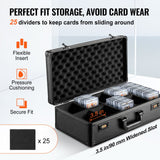 VEVOR Graded Card Storage Box, 5 Slots, Graded Sports Cards Holder Carrying Case with Coded Lock Foam Dividers, for 162 PSA Graded Cards 115 BGS Cards