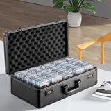 VEVOR Graded Card Storage Box, 5 Slots, Graded Sports Cards Holder Carrying Case with Coded Lock Foam Dividers, for 162 PSA Graded Cards 115 BGS Cards