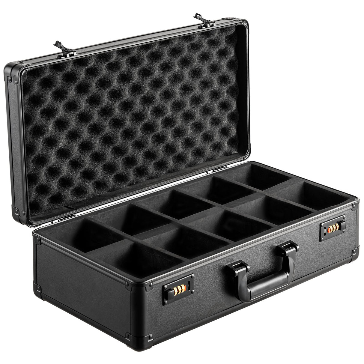 VEVOR Graded Card Storage Box, 5 Slots, Graded Sports Cards Holder Carrying Case with Coded Lock Foam Dividers, for 162 PSA Graded Cards 115 BGS Cards