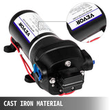 VEVOR Water Pressure Diaphragm Pump, 12V FL-40 High Pressure Diaphragm Water Pump, 40PSI Automatic Self Priming Water Pump, 17L/MIN Misting Booster Sprayer Diaphragm Pump for Caravan Boat RV Garden - Front View