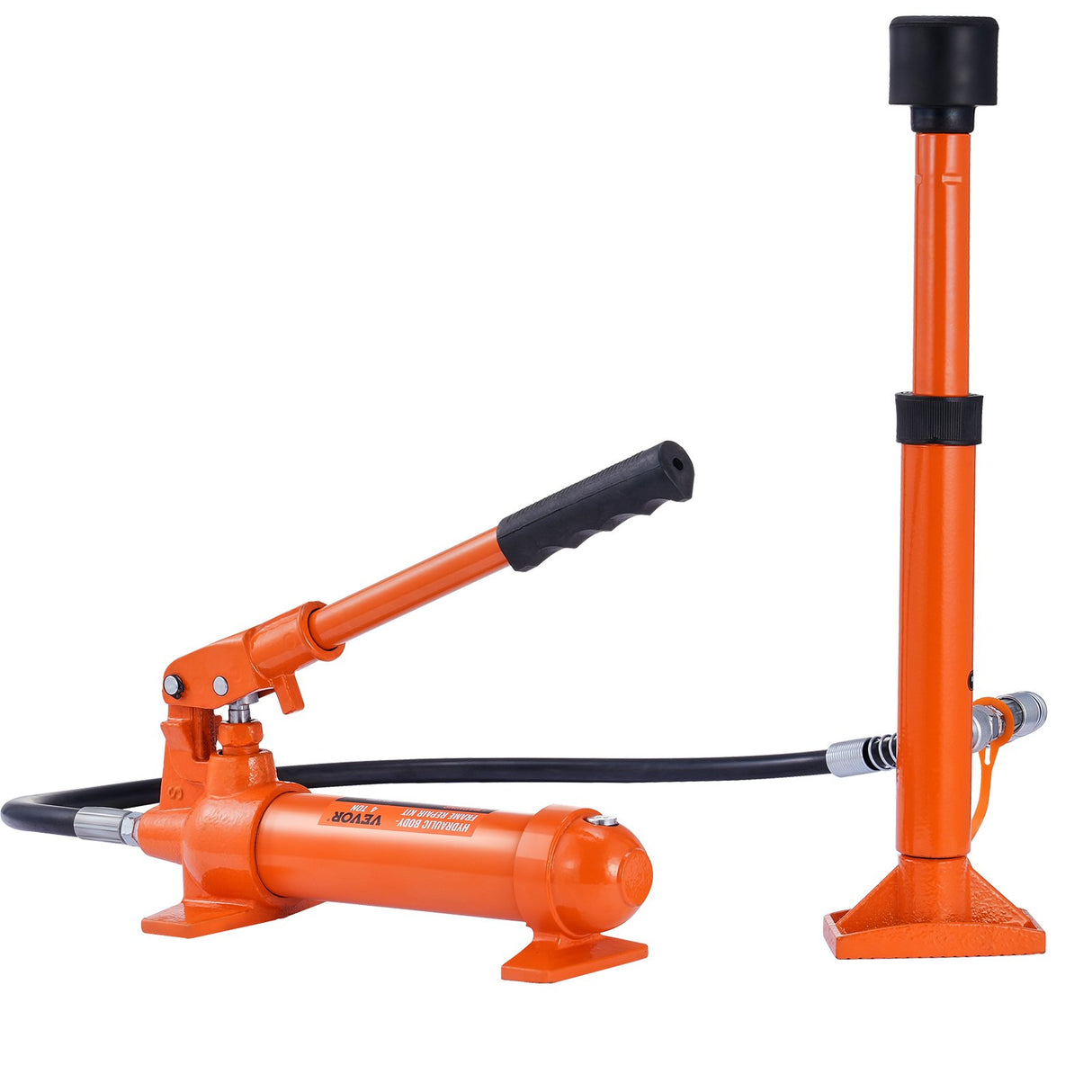 VEVOR 4 Ton Porta Power Kit, Portable Hydraulic Jack with 3.9 ft/1.2 m Oil Hose, Auto Body Frame Repair Kit with Storage Case for Car Repair, Truck,