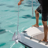VEVOR Fluke Anchor 8.5 LBS Galvanized Steel Boat Anchor Chain Rop Two Shackles - Low Angle