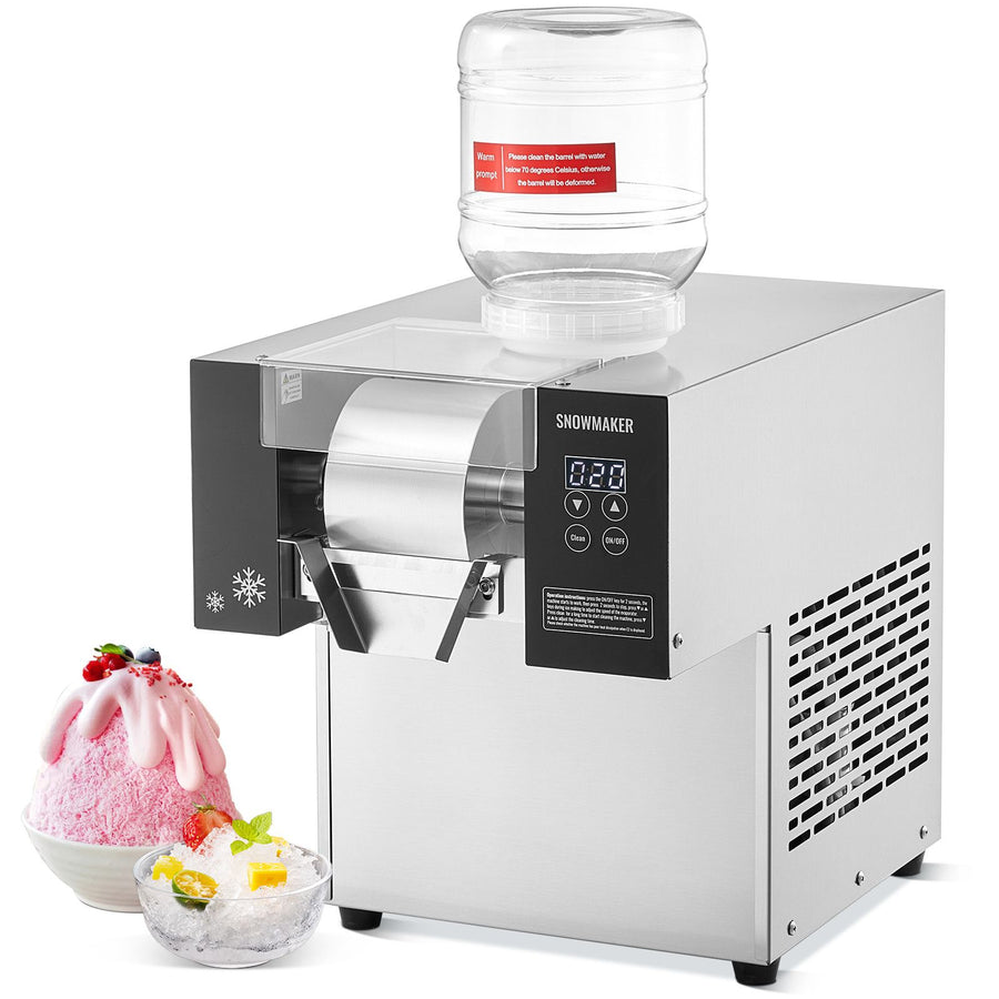 Commercial Snowflake Ice Machine, 375LBS/24H Snowflake Ice Maker, Stainless Steel Ice Shaver Machine,