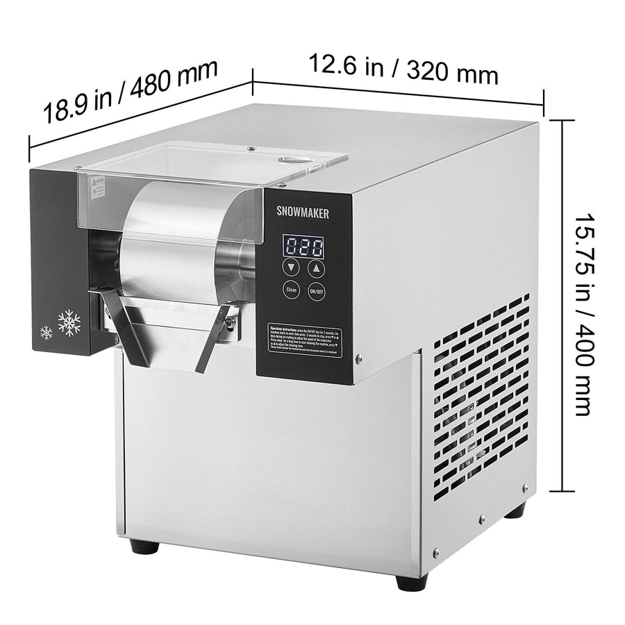 Commercial Snowflake Ice Machine, 375LBS/24H Snowflake Ice Maker, Stainless Steel Ice Shaver Machine,, image 8