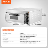 VEVOR Commercial Countertop Pizza Oven Electric Pizza Oven for 16