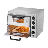 Commercial Pizza Oven Countertop, 14-Inch Double Deck Layer, Stainless Steel Electric Pizza Oven with Stone and Handle, Multipurpose Indoor Pizza Maker for Restaurant Home Pretzels Baked