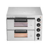 Commercial Pizza Oven Countertop, 14-Inch Double Deck Layer, Stainless Steel Electric Pizza Oven with Stone and Handle, Multipurpose Indoor Pizza Maker for Restaurant Home Pretzels Baked - Extra Image