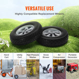 VEVOR Solid PU Run-Flat Tire Wheel, 254 mm, 2-Pack, 81.6 kg Dynamic Load, 99.8 kg Static Load, Flat Free Tubeless Tires and Wheels for Hand Truck, Utility Cart, Dollies, Garden Trailers, Various Carts
