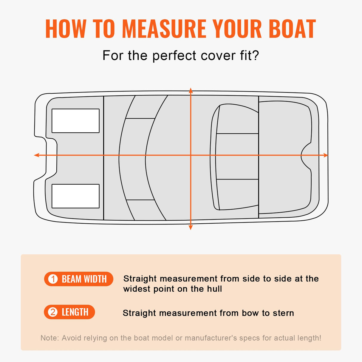 VEVOR Pontoon Boat Cover 800D Waterproof Trailerable 23-24 ft with Storage Bag