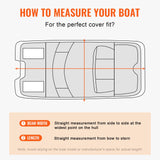 VEVOR Pontoon Boat Cover 800D Waterproof Trailerable 23-24 ft with Storage Bag - Rear View