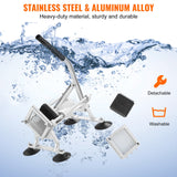 VEVOR Commercial Vegetable Slicer, 1/4 inch Fruit Slicer, Stainless Steel and Aluminum Alloy Vegetable Cutter Slicer Machine, Manual Slicer with Non-slip Feet, for Radishes, Onions, Potatoes, Lemons - Rear View