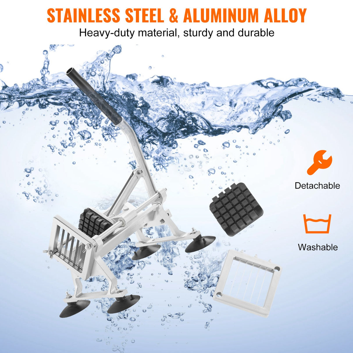 VEVOR Commercial Vegetable Slicer, 1/2 inch Fruit Slicer, Stainless Steel and Aluminum Alloy Vegetab