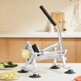 VEVOR Commercial Vegetable Slicer, 1/2 inch Fruit Slicer, Stainless Steel and Aluminum Alloy Vegetable Cutter Slicer Machine, Manual Slicer with Non-slip Feet, for Radishes, Onions, Potatoes, Lemons - Low Angle