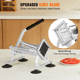 VEVOR Commercial Vegetable Slicer, 3/8 inch Fruit Slicer, Stainless Steel and Aluminum Alloy Vegetable Cutter Slicer Machine, Manual Slicer with Non-slip Feet, for Radishes, Onions, Potatoes, Lemons - Top-Down View