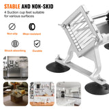 VEVOR Commercial Vegetable Slicer, 3/8 inch Fruit Slicer, Stainless Steel and Aluminum Alloy Vegetable Cutter Slicer Machine, Manual Slicer with Non-slip Feet, for Radishes, Onions, Potatoes, Lemons - 45-Degree Angle