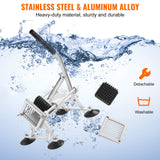 VEVOR Commercial Vegetable Slicer, 3/8 inch Fruit Slicer, Stainless Steel and Aluminum Alloy Vegetable Cutter Slicer Machine, Manual Slicer with Non-slip Feet, for Radishes, Onions, Potatoes, Lemons - Rear View