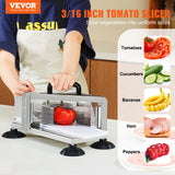 VEVOR Commercial Tomato Slicer, 3/16 inch Tomato Cutter Slicer, Stainless Steel Heavy Duty Tomato Slicer Machine, Manual Tomato Slicer with Non-slip Feet, for Cutting Tomatoes, Cucumbers, Bananas - Front View
