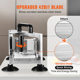VEVOR Commercial Tomato Slicer, 3/16 inch Tomato Cutter Slicer, Stainless Steel Heavy Duty Tomato Slicer Machine, Manual Tomato Slicer with Non-slip Feet, for Cutting Tomatoes, Cucumbers, Bananas - Top-Down View