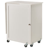 VEVOR Folding Sewing Table with Lockable Wheels Storage Shelves Trays Door White - Extra Image