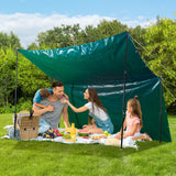 VEVOR PVC Waterproof Tarp, 16.5 x 29.5 ft Heavy Duty PVC Tarpaulin, Tear-Proof and Weather-Proof, with Grommets and Reinforced Edges for Canopy Boat RV Tent Shelter Trailer Truck Cover, Green - Low Angle