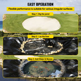 VEVOR LLDPE Pond Liner 15x20 ft, Pond Liner 20 Mil, Fish Pond Liners for Waterfall, Pond and Fish Ponds - Top-Down View