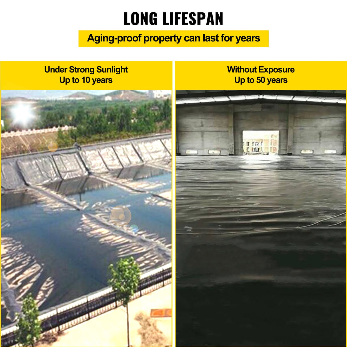 VEVOR LLDPE Pond Liner 15x20 ft, Pond Liner 20 Mil, Fish Pond Liners for Waterfall, Pond and Fish Po