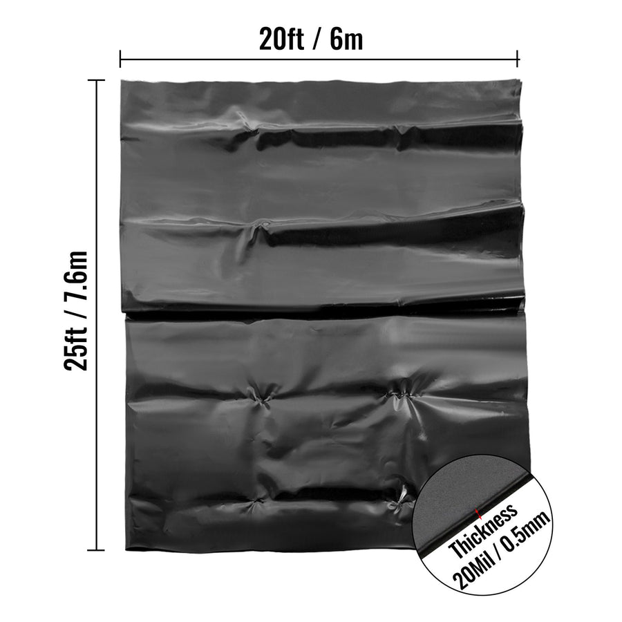 LLDPE Pond Liner 20x25 ft, Pond Liner 20 Mil, Fish Pond Liners for Waterfall, Pond and Fish Ponds