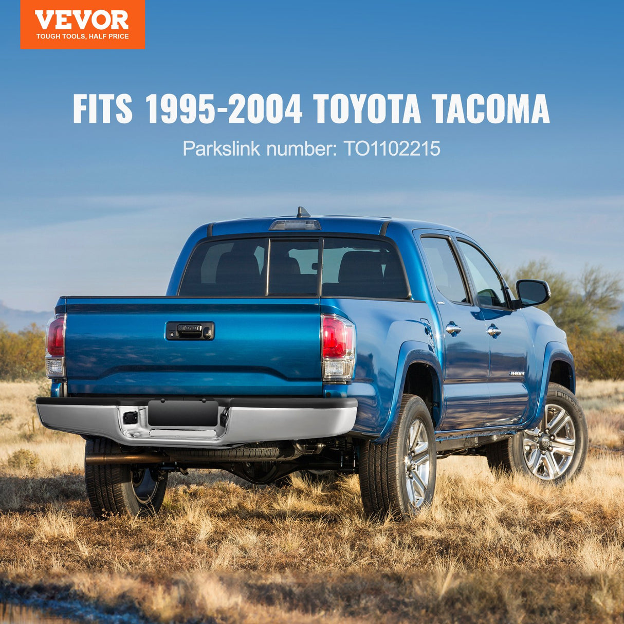 VEVOR Rear Step Bumper Chrome Steel Bumper Assembly for 1995-2004-Toyota Tacoma