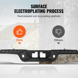 VEVOR Rear Step Bumper Chrome Steel Bumper Assembly for 2007-2013-Toyota Tundra - 45-Degree Angle