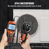 VEVOR Split Handheld Anemometer, Digital Wind Speed CFM Meter Gauge with LED Backlight Screen, Measures Wind Velocity Wind Temperature Air Flow Wind Chill, for Sailing Surfing Flying HVAC - Rear View