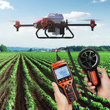 VEVOR Split Handheld Anemometer, Digital Wind Speed CFM Meter Gauge with LED Backlight Screen, Measures Wind Velocity Wind Temperature Air Flow Wind Chill, for Sailing Surfing Flying HVAC - Low Angle