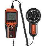 VEVOR Split Handheld Anemometer, Digital Wind Speed CFM Meter Gauge with LED Backlight Screen, Measures Wind Velocity Wind Temperature Air Flow Wind