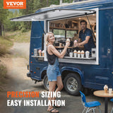 VEVOR Concession Window 91x91cm, Aluminum Alloy Food Truck Service Window with Awning Door & Drag Hook, Up to 85 Degrees Stand Serving Window for Food Trucks Concession Trailers, Glass Not Included - Front View