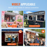 Concession Window 91x91cm, Aluminum Alloy Food Truck Service Window with Awning Door & Drag Hook, Up to 85 Degrees Stand Serving Window for Food Trucks Concession Trailers, Glass Not Included