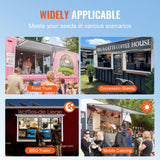 VEVOR Concession Window 91x91cm, Aluminum Alloy Food Truck Service Window with Awning Door & Drag Hook, Up to 85 Degrees Stand Serving Window for Food Trucks Concession Trailers, Glass Not Included - Rear View