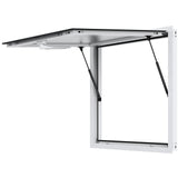 Concession Window 91x91cm, Aluminum Alloy Food Truck Service Window with Awning Door & Drag Hook, Up to 85 Degrees Stand Serving Window for Food Trucks Concession Trailers, Glass Not Included