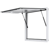 VEVOR Concession Window 91x91cm, Aluminum Alloy Food Truck Service Window with Awning Door & Drag Hook, Up to 85 Degrees Stand Serving Window for Food Trucks Concession Trailers, Glass Not Included - Low Angle