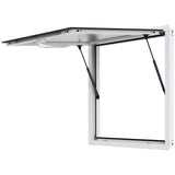 Concession Window 91x91cm, Aluminum Alloy Food Truck Service Window with Awning Door & Drag Hook, Up to 85 Degrees Stand Serving Window for Food Trucks Concession Trailers, Glass Not Included