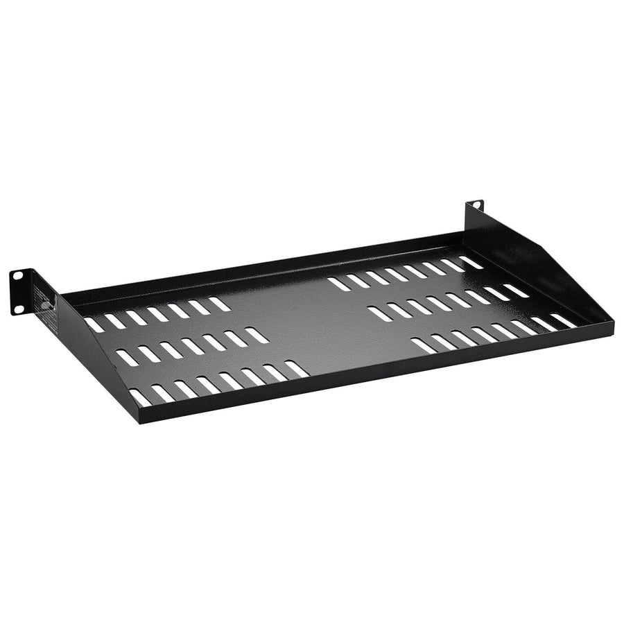 2PCS 1U Server Rack Shelf, 254mm Depth, 22.68kg Max Load Capacity Vented Cantilever or Wall Mount Rack Mount Shelf with Tray, Good Air Circulation for 482.6mm Network Cabinet or Equipment Rack