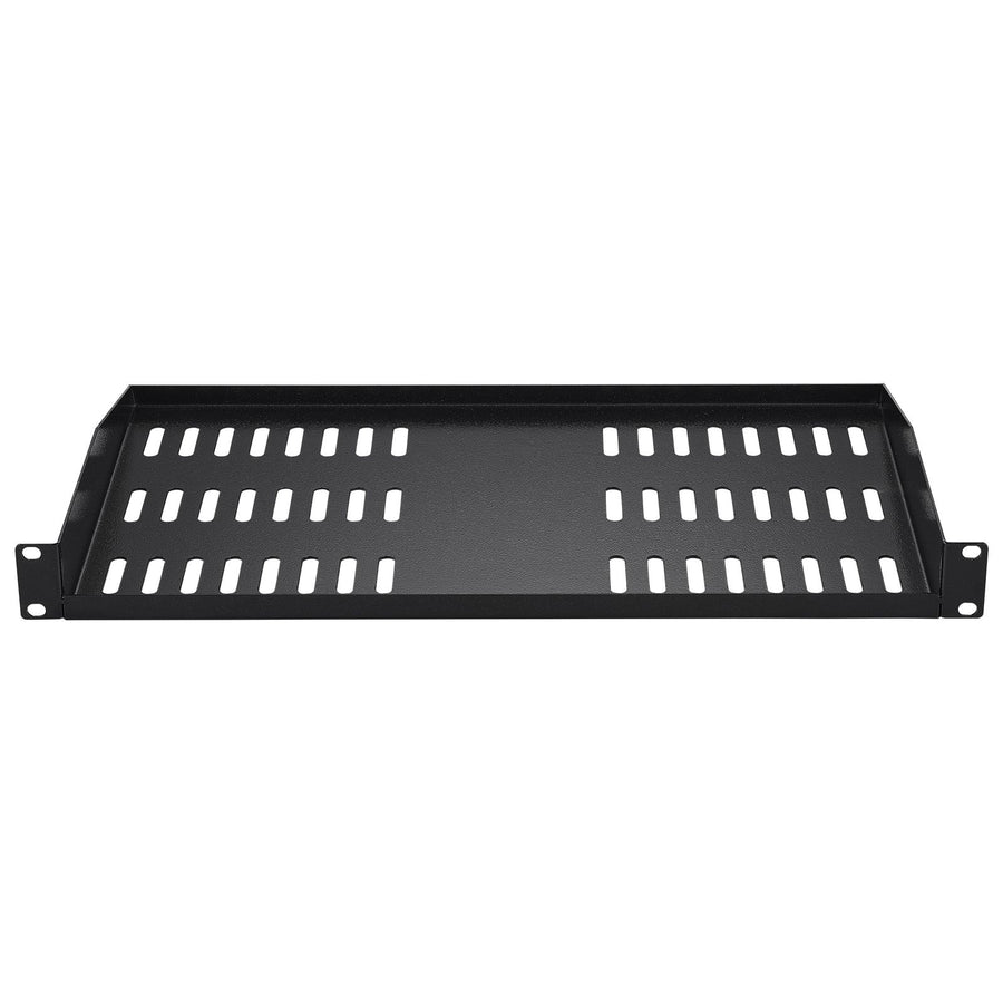2PCS 1U Server Rack Shelf, 254mm Depth, 22.68kg Max Load Capacity Vented Cantilever or Wall Mount Rack Mount Shelf with Tray, Good Air Circulation for 482.6mm Network Cabinet or Equipment Rack