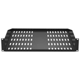 VEVOR 2U Server Rack Shelf 16"/406 mm Depth Vented Rack Mount Shelf with Tray