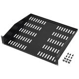VEVOR 2U Server Rack Shelf 16"/406 mm Depth Vented Rack Mount Shelf with Tray