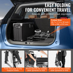 Wheelchair Steel Transport Chair Foldable Wheelchair 24-In W Seat 300lbs