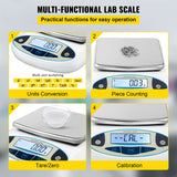 VEVOR Lab Analytical Balance Digital Precision Scale 5000gx0.01g High Precision - Top-Down View