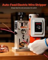 VEVOR Electric Wire Stripping Machine, 1.5-40 mm, 400W Automatic Motorized Cable Stripper, 9.84 IPS (15 m/min) Wire Peeler with Alloy Blades, V-Shaped Rollers, Cooling Fan, for Scrap Copper Recycling - Front View