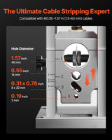 VEVOR Electric Wire Stripping Machine, 1.5-40 mm, 400W Automatic Motorized Cable Stripper, 9.84 IPS (15 m/min) Wire Peeler with Alloy Blades, V-Shaped Rollers, Cooling Fan, for Scrap Copper Recycling - 45-Degree Angle