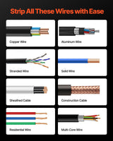 VEVOR Electric Wire Stripping Machine, 1.5-40 mm, 400W Automatic Motorized Cable Stripper, 9.84 IPS (15 m/min) Wire Peeler with Alloy Blades, V-Shaped Rollers, Cooling Fan, for Scrap Copper Recycling - Rear View