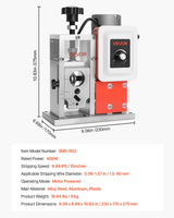 VEVOR Electric Wire Stripping Machine, 1.5-40 mm, 400W Automatic Motorized Cable Stripper, 9.84 IPS (15 m/min) Wire Peeler with Alloy Blades, V-Shaped Rollers, Cooling Fan, for Scrap Copper Recycling - Close-Up Angle